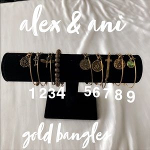 gold alex & ani bangles!